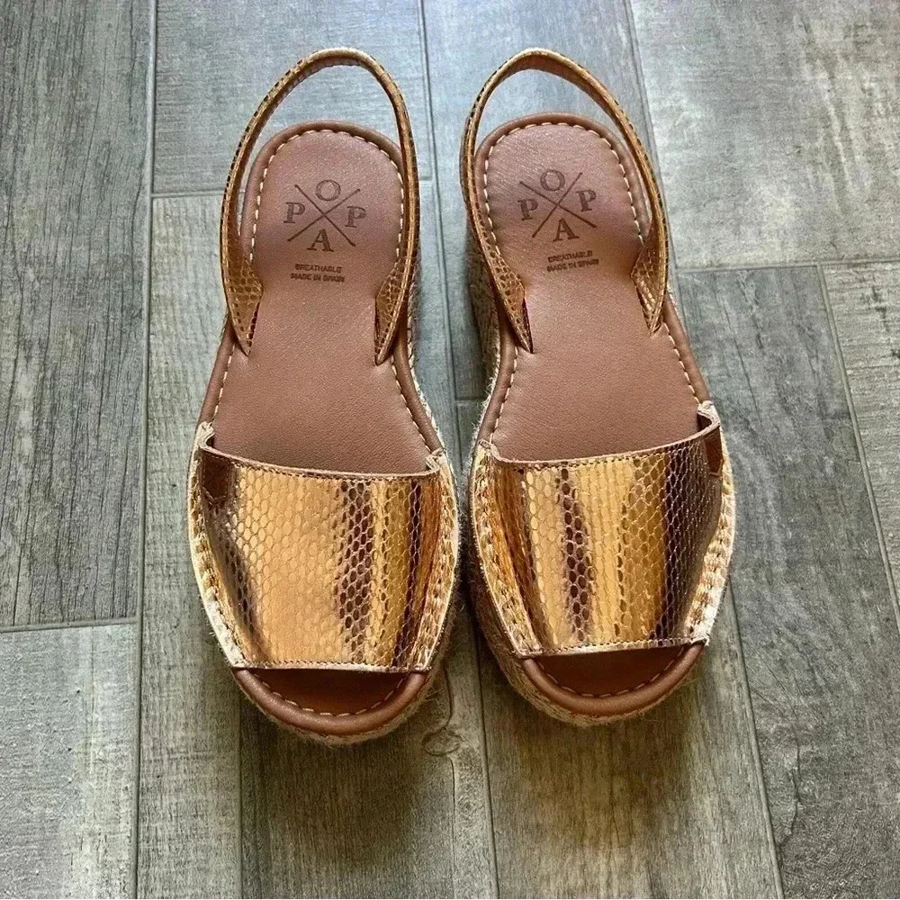 POPA Platform Sandals in Rose Gold | size 35